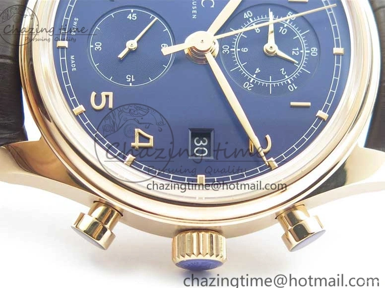 MIROTIME 0108 Portugieser Chrono  42 IW390406 RG ZF 1:1 Best Edition Blue Dial on Brown Leather Strap A Durable 7129